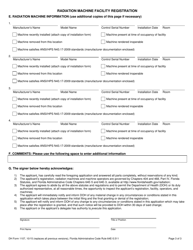 DH Form 1107 Radiation Machine Facility Registration - Florida, Page 3