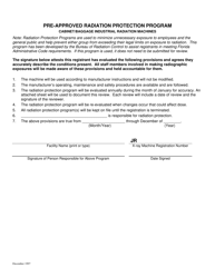 Radiation Protection Program for Industrial Registrants Cabinet or Baggage Radiation Machines - Florida, Page 2