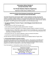 Document preview: Radiation Protection Program for Industrial Registrants Cabinet or Baggage Radiation Machines - Florida