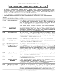 Supplement A Portable Gauge License Application Checklist - Florida