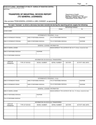 Transfers of Industrial Devices Report (To General Licensees) - Florida