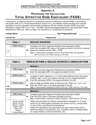 Document preview: Appendix A Procedure for Calculating Total Effective Dose Equivalent (Tede) - Florida
