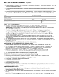 Form SH001 Request for State Hearing - California, Page 2