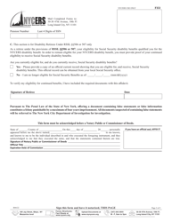 Form F351 Affidavit of Personal Service Income - Tier 3, Tier 4 and Tier 6 Disability Retirees - New York City, Page 2