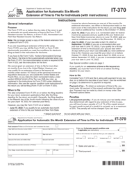 Document preview: Form IT-370 Application for Automatic Six-Month Extension of Time to File for Individuals - New York