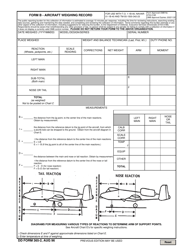 Document preview: DD Form 365-2 (B) Aircraft Weighing Record