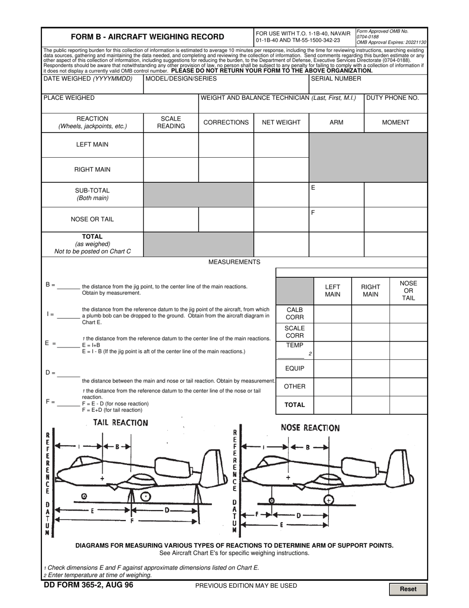 DD Form 365-2 (B) - Fill Out, Sign Online And Download Fillable PDF ...