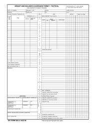 DD Form 365-4 (F) Weight and Balance Clearance Form - Transport, Page 2