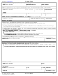 DD Form 1607 Application for Homeowners Assistance, Page 4