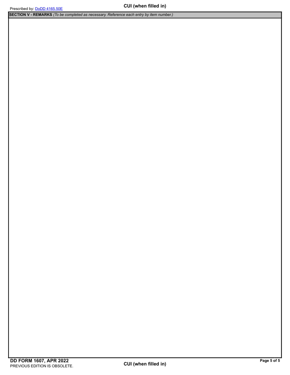 DD Form 1607 Application for Homeowners Assistance, Page 5