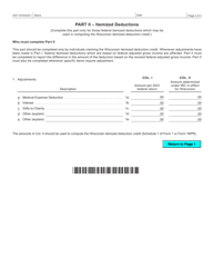 Form I-028 Schedule I Adjustments to Convert Federal Adjusted Gross Income and Itemized Deductions to the Amounts Allowable for Wisconsin - Wisconsin, Page 2