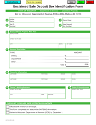 Document preview: Form UCP-120 Unclaimed Safe Deposit Box Identification Form - Wisconsin