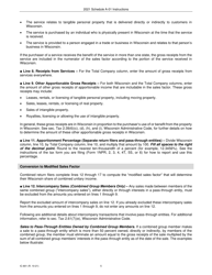 Instructions for Form IC-043 Schedule A-01 Wisconsin Single Sales Factor Apportionment Data for Nonspecialized Industries - Wisconsin, Page 5