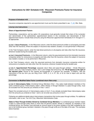 Instructions for Form IC-303 Schedule A-05 Wisconsin Premium Factor for Insurance Companies - Wisconsin