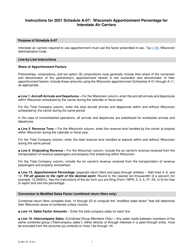 Document preview: Instructions for Form IC-305 Schedule A-07 Wisconsin Apportionment Percentage for Interstate Air Carriers - Wisconsin