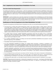 Instructions for Form IC-034 Schedule HR Wisconsin Historic Rehabilitation Credits - Wisconsin, Page 2