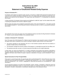 Document preview: Instructions for Form IC-076 Schedule RT-1 Statement of Disallowed Related Entity Expense - Wisconsin