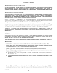 Instructions for Form IC-075 Schedule RT Wisconsin Related Entity Expenses Disclosure Statement - Wisconsin, Page 2