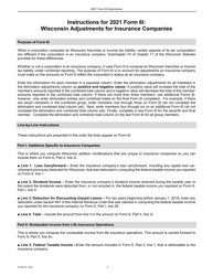 Instructions for Form 6I, IC-402 Wisconsin Adjustment for Insurance Companies - Wisconsin, Page 2