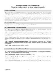 Document preview: Instructions for Form IC-020C Schedule 4I Wisconsin Adjustments for Insurance Companies - Wisconsin