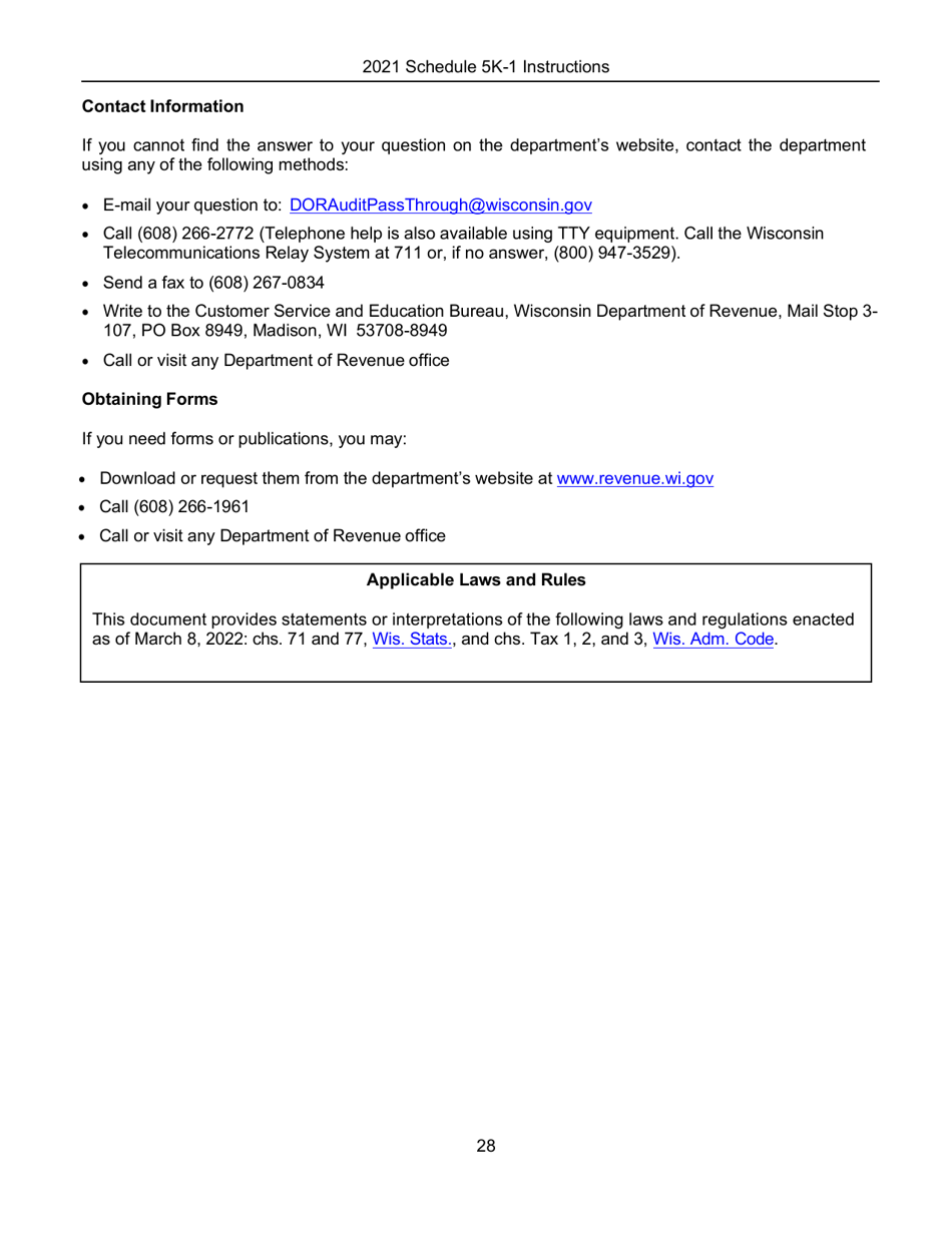 Instructions for Form IC-056 Schedule 5K-1 Tax-Option (S) Corporation Shareholders Share of Income, Deductions, Credits, Etc. - Wisconsin, Page 29