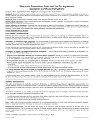 Form S-211-SST Wisconsin Streamlined Sales and Use Tax Agreement Exemption Certificate - Wisconsin, Page 2