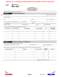 Document preview: Form REV-484 Statement of Financial Condition for Businesses - Pennsylvania