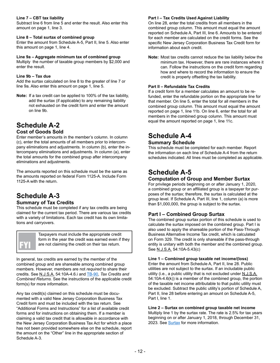 Instructions for Form CBT-100U New Jersey Corporation Business Tax Unitary Return - New Jersey, Page 13