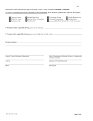 Form DV-124V Vision Form - Kansas, Page 2