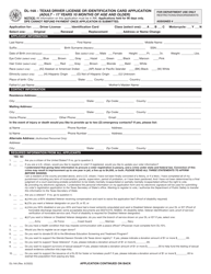 Form DL-14A Download Fillable PDF or Fill Online Texas Driver License ...