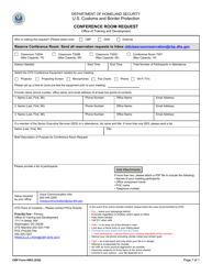 CBP Form 0003 Conference Room Request