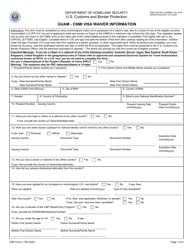 CBP Form I-736 &quot;Guam - CNMI Visa Waiver Information&quot;