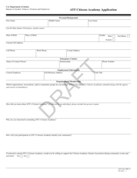 ATF Form 3000.12 ATF Citizens Academy Application - Draft