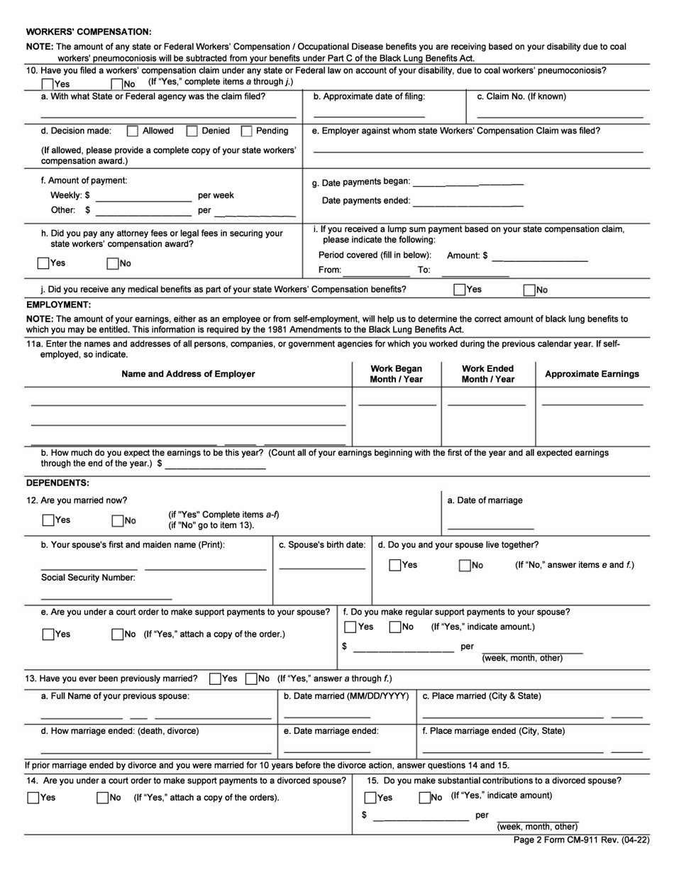 Form CM-911 - Fill Out, Sign Online and Download Fillable PDF ...