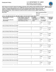 Form CM-911A Employment History