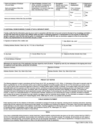 Form CM-911A Employment History, Page 2