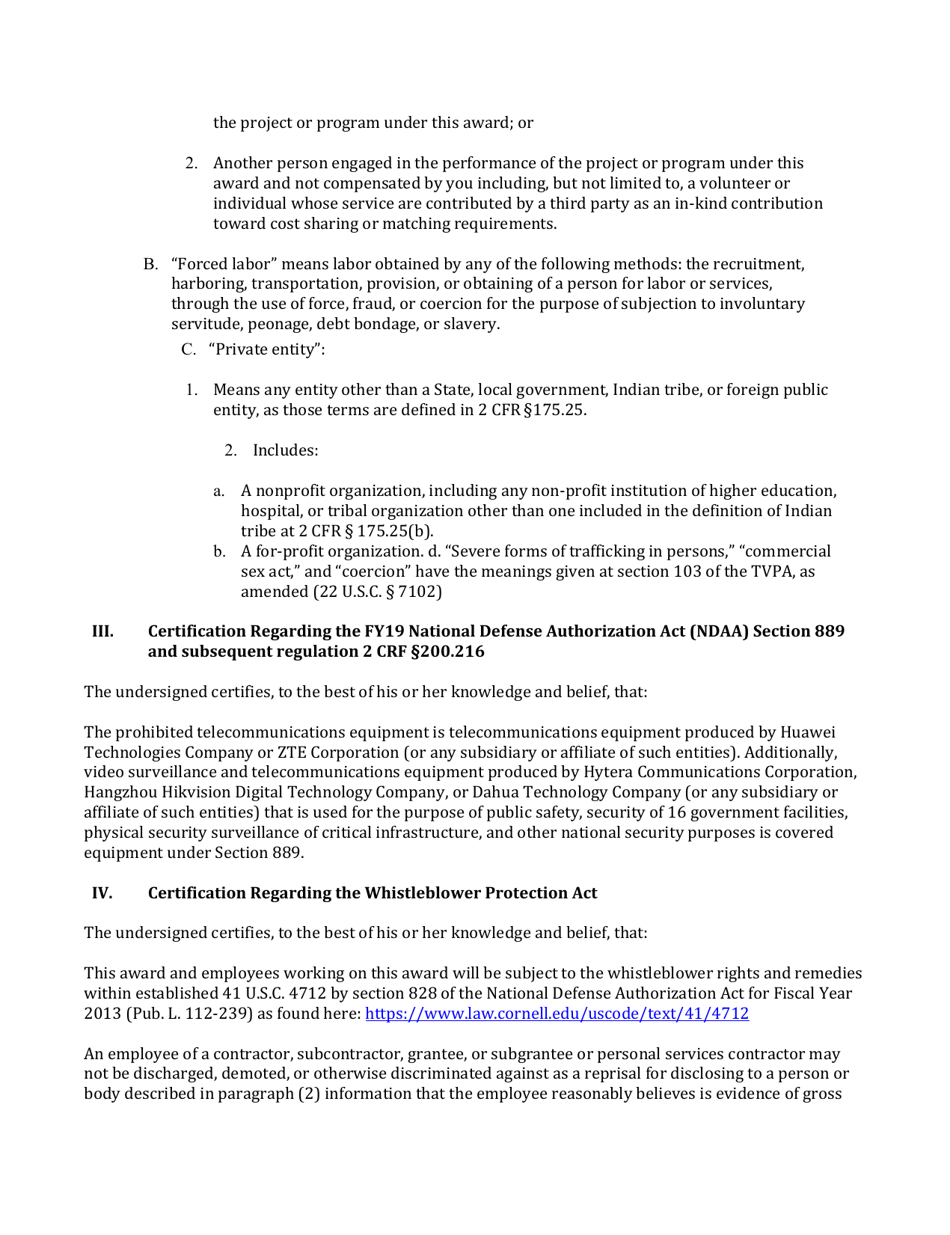 Standard Grant Certifications, Page 3