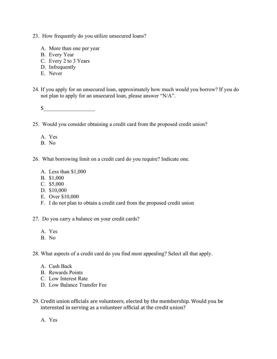 Sample Membership Survey, Page 6