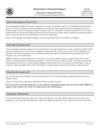 Instructions for USCIS Form I-134 Declaration of Financial Support