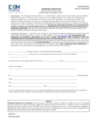 Form EIB94-07 Exporter's Certificate for Use With a Short Term Export Credit Insurance Policy, Page 3