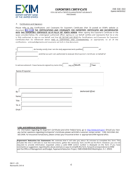 Form EIB11-05 Exporter&#039;s Certificate for Use With Credit/Guarantee/Mt Insurance Programs, Page 4