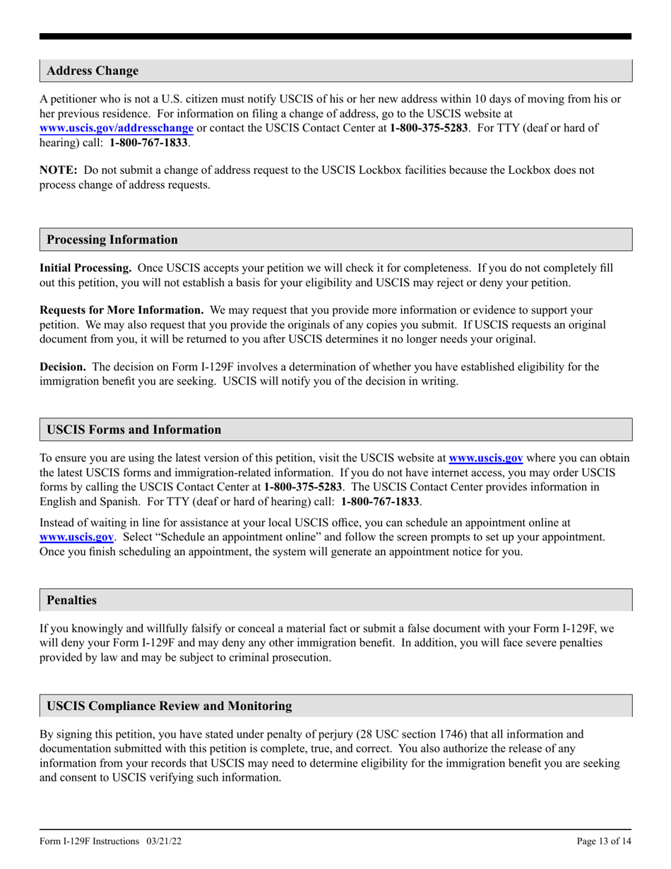 Download Instructions For USCIS Form I 129F Petition For Alien Fiance E   Page 13 Thumb 950 