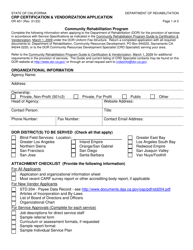 Form DR401 Crp Certification &amp; Vendorization Application - California