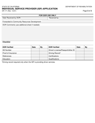 Form DR171 Individual Service Provider (Isp) Application - California, Page 3