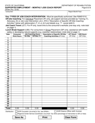 Form DR384 Supported Employment - Monthly Job Coach Report - California, Page 2