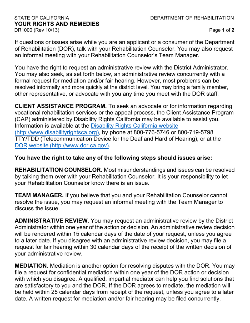 Form DR222 Vocational Rehabilitation (Vr) Services Application - California, Page 3