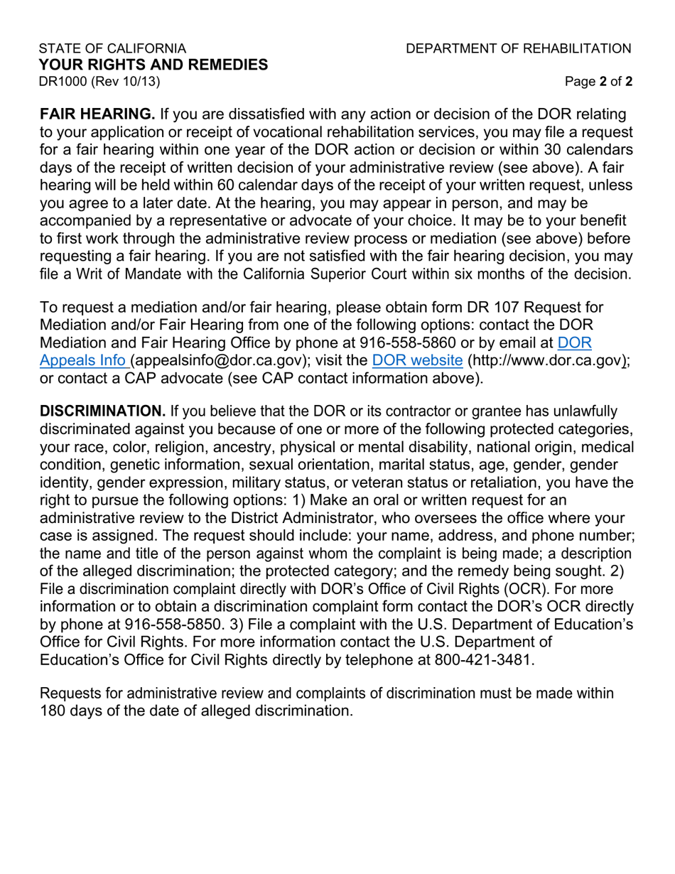 Form DR222 Vocational Rehabilitation (Vr) Services Application - California, Page 4