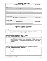 Form SIMM30A Special Project Report Executive Approval Transmittal - California, Page 2