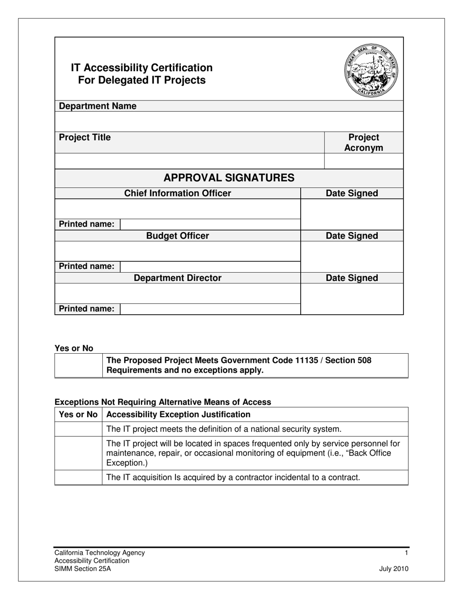 Form SIMM25A Download Fillable PDF or Fill Online It Accessibility