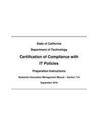 Instructions for Form SIMM71B Certification of Compliance With It Policies - California